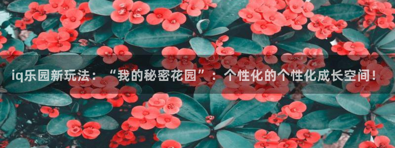 欧博娱乐在线登录：iq乐园新玩法：“我的秘密花园”：个性化的