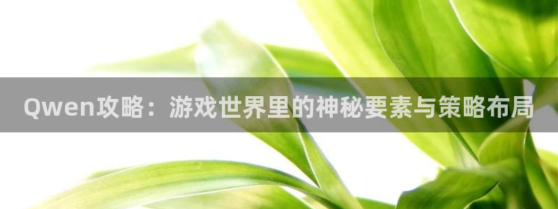 欧博娱乐平台登录线路：Qwen攻略：游戏世界里的神秘要素与策